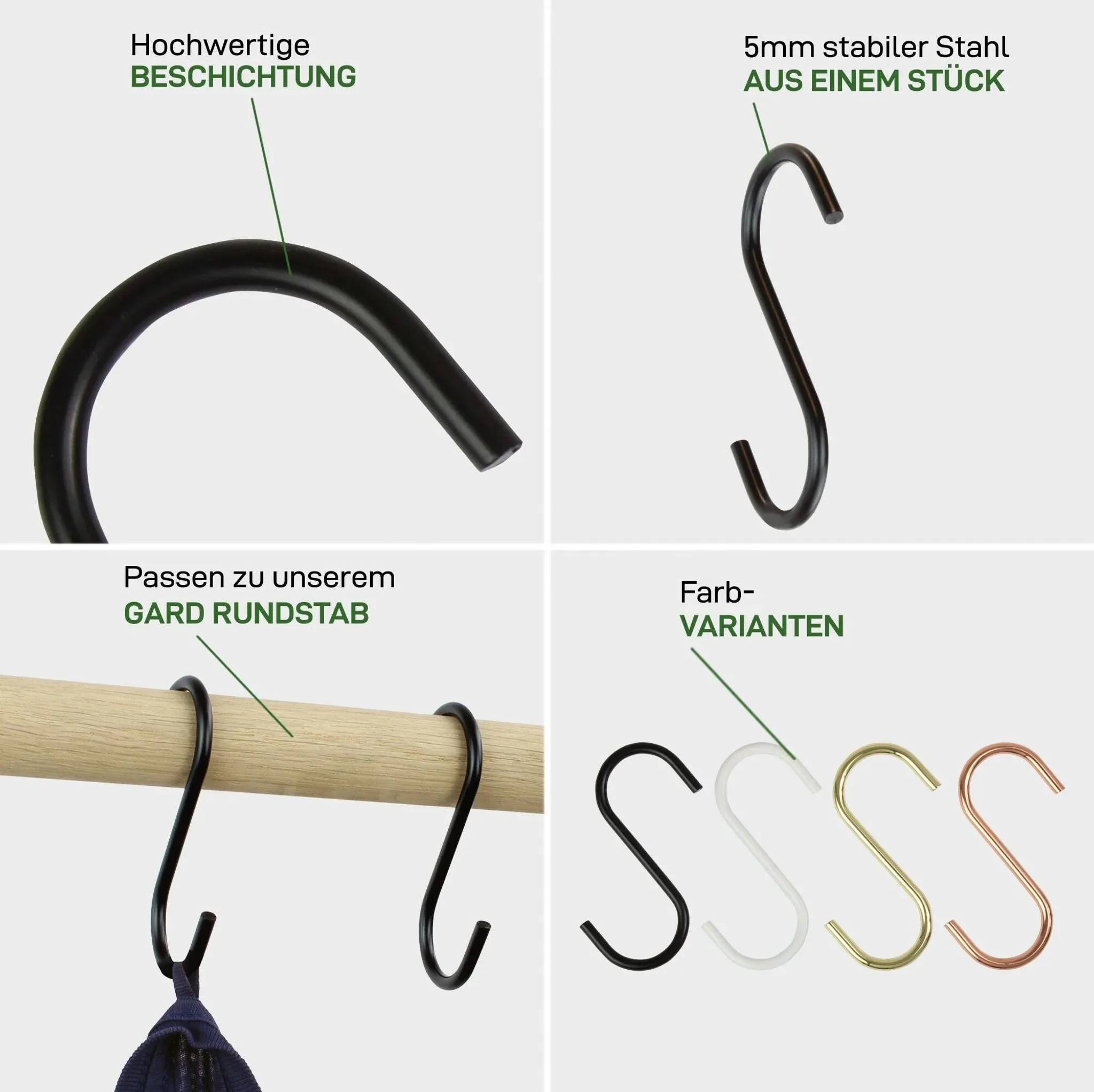 Natural Goods Berlin – S-Kleiderhaken Gold (9 Stück)
